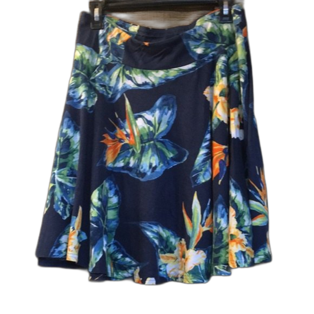 Chaps tropical print cotton skirt